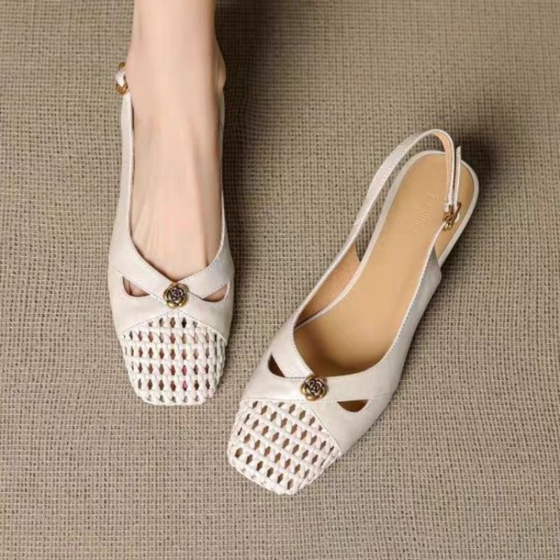 Loafer Flat Women - Kadın Fransız tarzı kapalı burunlu sandaletler,