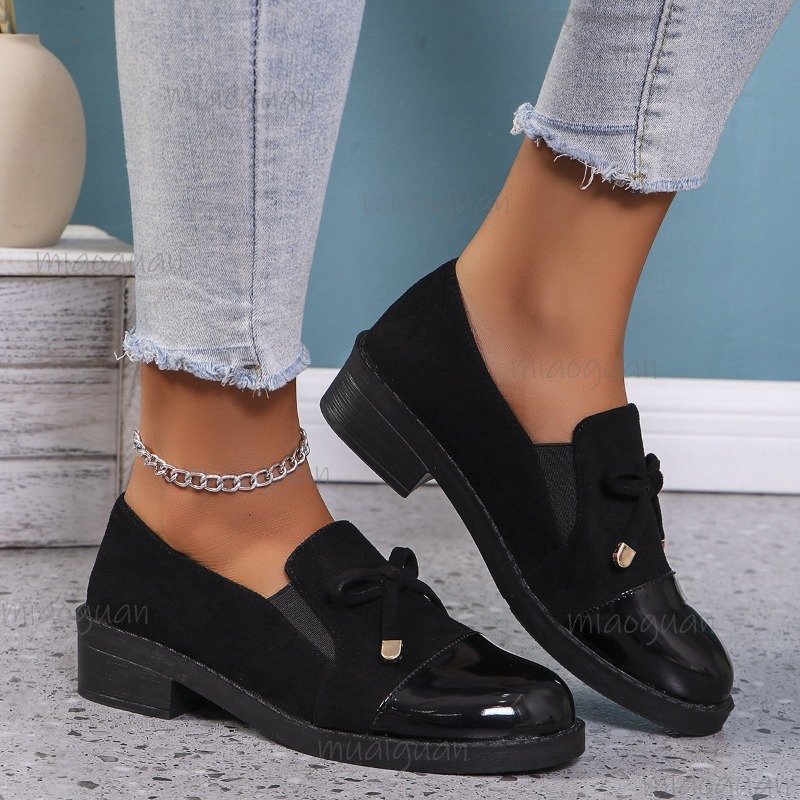 Women'S Shoes Loafers Black - Bayan Günlük Ayakkabılar PU Deri Yuvarlak