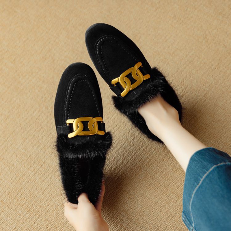 Women Shoes Black - YENI Kış Kadın Pompaları Koyun Süet