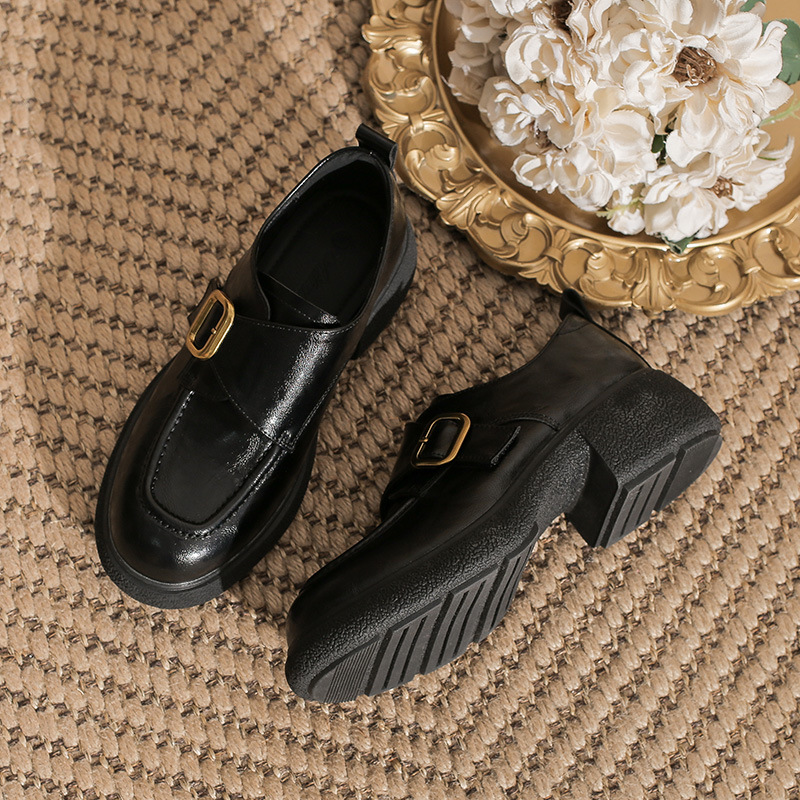 Women'S Shoes Loafers Black - Hakiki Deri İngiliz Tarzı Siyah Loafer