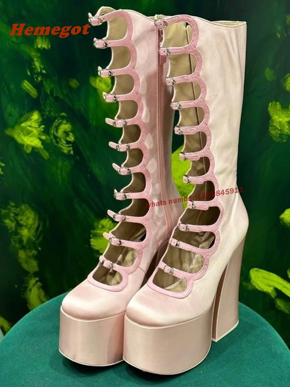 Pembe Kalın Tabanlı Oyuklu Bot - Women Shoes Zipper incelemesi ve fiyatı