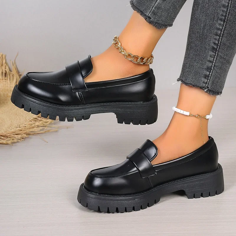 İngiliz Tarzı Siyah Platform L - Women'S Shoes Loafers Black incelemesi ve fiyatı