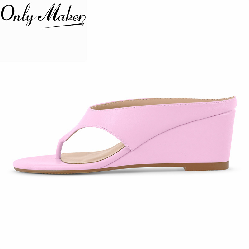 Onlymaker Kadın Pembe Tanga Do - Thong Flat Sandal incelemesi ve fiyatı
