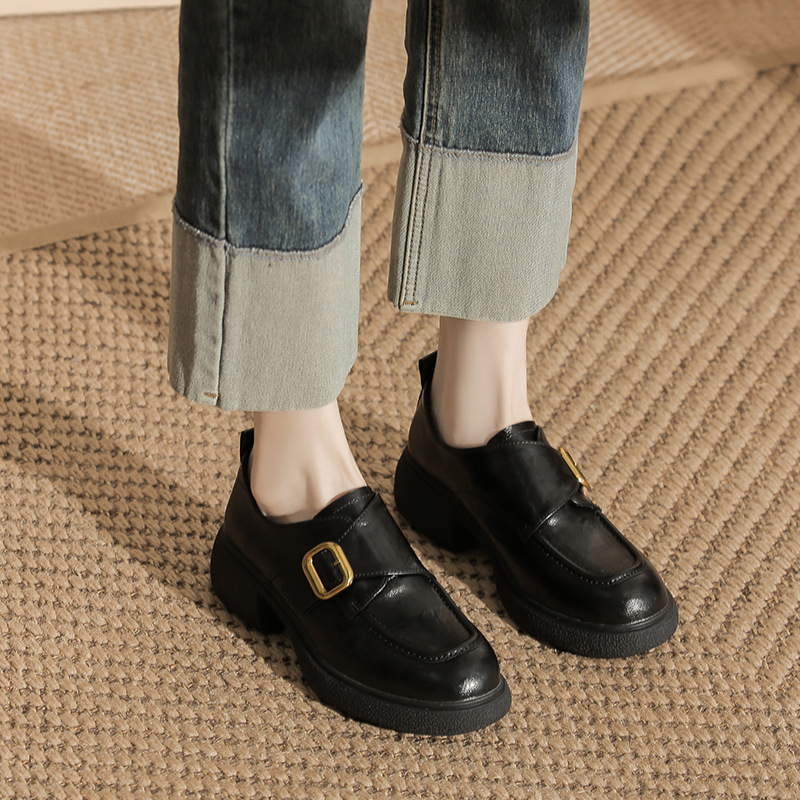 Hakiki Deri İngiliz Tarzı Siya - Women'S Shoes Loafers Black incelemesi ve fiyatı