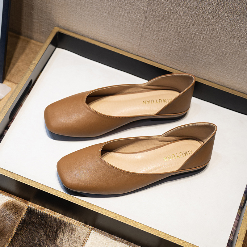Kare burunlu deri patchwork dü - Loafer Flat Women incelemesi ve fiyatı