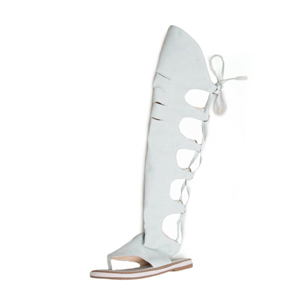 Kadın Diz Yüksek Gladyatör San - Thong Flat Sandal incelemesi ve fiyatı