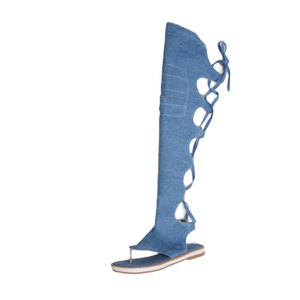 Kadın Diz Yüksek Gladyatör San - Thong Flat Sandal incelemesi ve fiyatı
