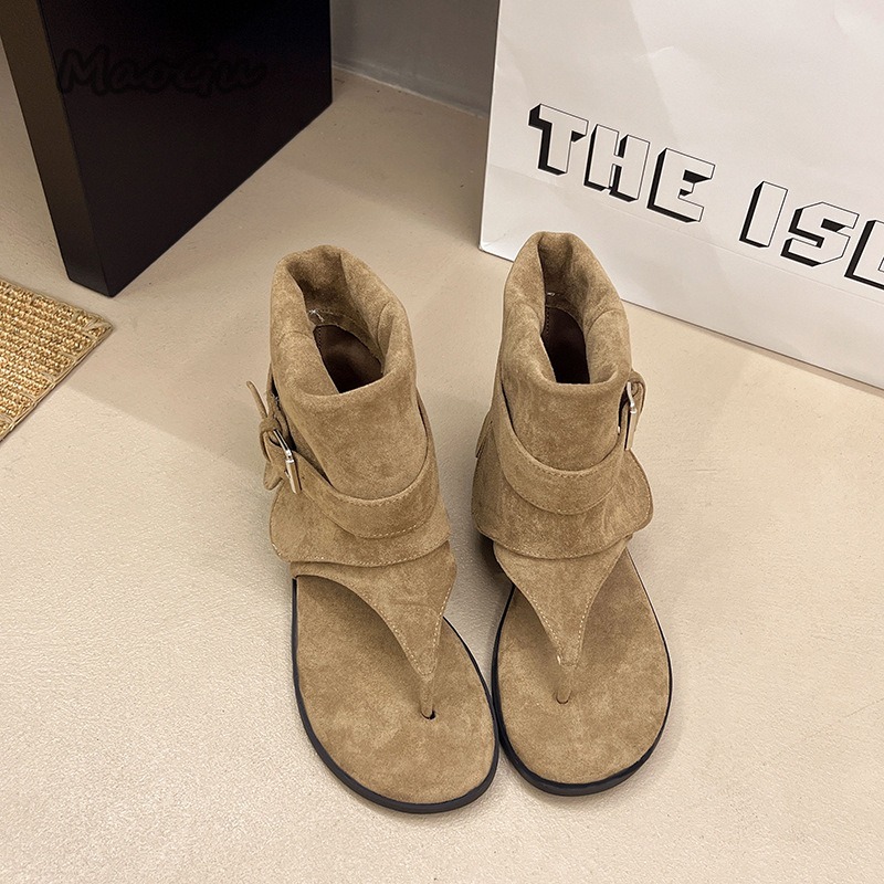 Süet Tanga Kadın Gladyatör San - Thong Flat Sandal incelemesi ve fiyatı